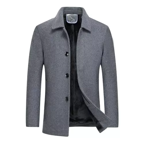 YOUTHUP Mäntel YOUTHUP Mantel Herren Wolle Kurzmantel Regular Fit Winter Wollmantel Kurz Herrenmantel für Business Freizeit