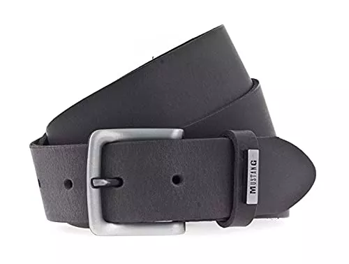 MUSTANG Gürtel MUSTANG Herren Ledergürtel Q2819 Jeansgürtel Echt Leder 35mm Gürtelbreite LEATHER BELT 85 90 95 100 105 110 cm Gürtellänge Braun Schwarz Grau