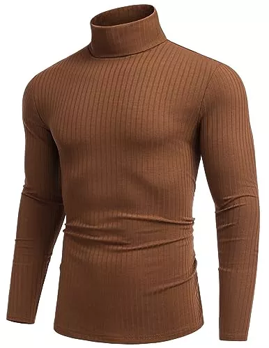 COOFANDY Pullover & Strickmode COOFANDY Rollkragenpullover Herren Langarmshirt Rollkragen Pullover Geripptes Rollkragenshirt Turtleneck T-Shirt Longsleeve Leicht Strickpullover Pulli Männer