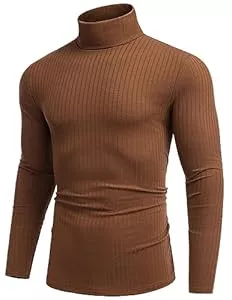 COOFANDY Pullover & Strickmode COOFANDY Rollkragenpullover Herren Langarmshirt Rollkragen Pullover Geripptes Rollkragenshirt Turtleneck T-Shirt Longsleeve Leicht Strickpullover Pulli Männer