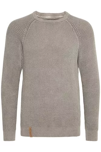 Indicode Pullover & Strickmode Indicode IDRockford Herren Pullover Strickpullover Grobstrick Pullover mit Rundhals-Ausschnitt Rippbündchen 100% Baumwolle Regular fit