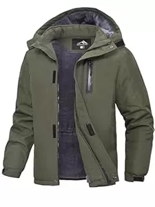 Peakwell Jacken Peakwell Herren Gefütterte Warm Winterjacke Wasser- und winddichte Outdoorjacke Funktionsjacke mit Abnehmbarer Kapuze