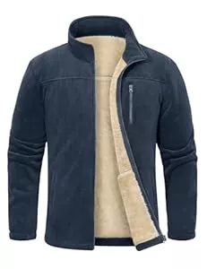 TOMEEK Jacken TOMEEK Fleecejacke Herren Full Zip Winter Thermojacke Outdoor Jacken für Herren Stehkragen Freizeit übergangs mit Reißverschluss Strickjacke Sherpa Jacken Dick Mantel