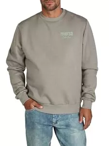 riverso Pullover & Strickmode riverso Pullover Herren mit Druck RIVJamie Regular Fit Sweatshirt Rundhals Langarm Weiß Beige Grau Grün Schwarz S M L XL XXL 3XL 4XL 5XL