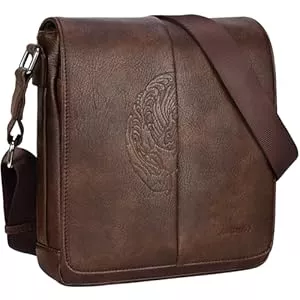 Leathario Taschen & Rucksäcke Leathario Herren Umhängetasche aus Veagn Leder,Schultertasche mit Großer Kapazität, Herrentasche für Alltag Freizeit Arbeit