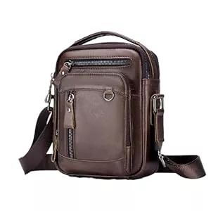 pundarika Taschen & Rucksäcke pundarika umhängetasche herren leder Schultertasche leder männertasche handtaschen für männer kleine,Verstellbarer Schultergurt.