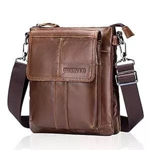 MANNUOSI Taschen & Rucksäcke MANNUOSI Herren Schultertaschen Geschäft Erste Schicht Rindsleder Beiläufig Crossbody Tasche DE470
