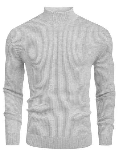 COOFANDY Pullover & Strickmode COOFANDY Langarmshirt Herren Rollkragenpullover Slim Fit Rollkragenshirt T-Shirt Stehkragen Strickpullover Thermo Unterhemd