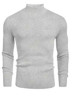 COOFANDY  COOFANDY Langarmshirt Herren Rollkragenpullover Slim Fit Rollkragenshirt T-Shirt Stehkragen Strickpullover Thermo Unterhemd