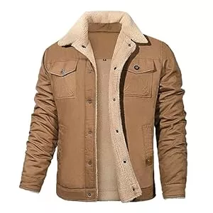 Vancavoo Jacken Vancavoo Winterjacke Herren Fleecejacke Übergangsjacke Winter Jacke Wärme Fleece Gefütterte Jacken Stehkragen Winterparka mit Taschen