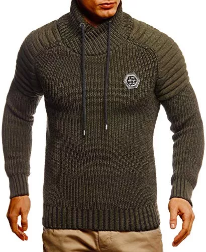 Leif Nelson Pullover & Strickmode Leif Nelson Herren Strickpullover mit Schalkragen/Hochwertiger Winterpullover im Regular Fit Schnitt, ideal für Casual und Business-Looks, in vielfältigen Größen und Farben verfügbar