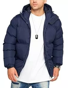 behype. Jacken behype. Herren warme Winterjacke mit Kapuze Steppjacke Puffer-Jacke J14