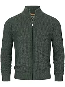 Indicode  Indicode Herren INLayton Strickjacke mit Stehkragen und Reißverschluss | Cardigan Feinstrickjacke für Männer