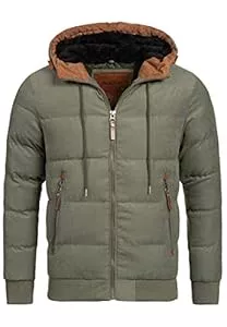 Indicode Jacken Indicode Herren Adeline Winterjacke m. Kapuze (Teddyfutter) |Steppjacke Herrenjacke