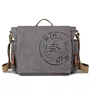 FSD.WG Taschen & Rucksäcke FSD.WG Umhängetasche für Herren aus Segeltuch, Reise-Schultertasche für 34,3 cm (13,5 Zoll) Laptoptaschen, Large