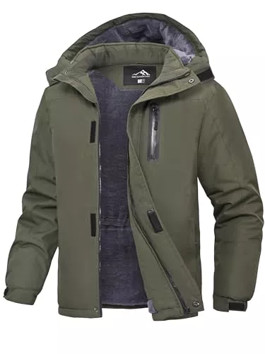 Peakwell Jacken Peakwell Herren Gefütterte Warm Winterjacke Wasser- und winddichte Outdoorjacke Funktionsjacke mit Abnehmbarer Kapuze