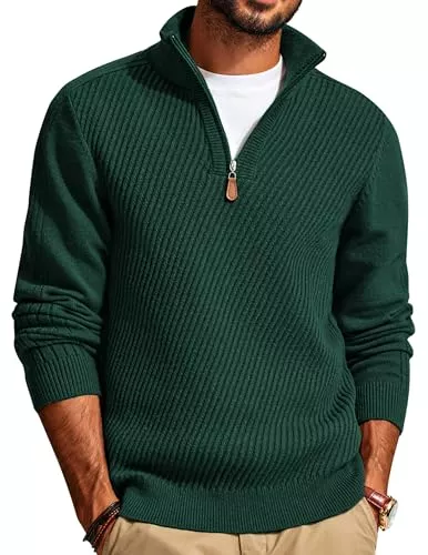 PJ PAUL JONES Pullover & Strickmode PJ PAUL JONES Herren Rollkragenpullover 1/4 Zip Troyer Pullover Langarm Strickpullover mit Turtleneck Sweater Pulli Winterpullover
