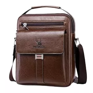 Vologle Taschen & Rucksäcke Vologle Herren Schultertasche PU Leder Messenger Bag Business Crossbody Manbag Casual Handtaschen Seitentasche Reise Flug Sport Taschen für Männer Arbeiten Shopping Reise