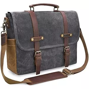 NEWHEY Taschen & Rucksäcke NEWHEY Herren Umhängetaschen Aktentasche Laptoptasche Wasserdichte Canvas Groß Arbeitstasche Messenger Bag Männer Vintage