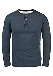 Indicode Langarmshirts Indicode Gifford Herren Longsleeve Langarmshirt Shirt mit Grandad-Ausschnitt