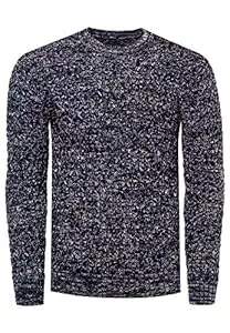 R-Neal Pullover & Strickmode Herren Strick-Pullover Schwerer Grob-Strick Pullover Langarm Kontrast Strick Rundhals Pulli 367