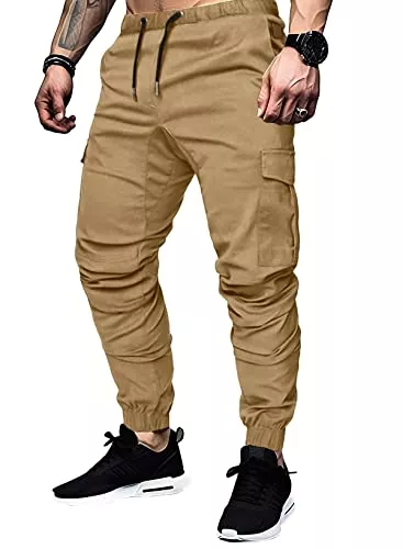Elegancity Hosen Elegancity Cargohose Herren Chino Hose mit 6 Taschen Cargo Hose Stretch Jogginghose für Männer mit Bundgummi Elastische Hosen S-3XL