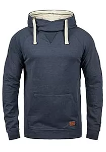 b BLEND  Blend BHSales Herren Kapuzenpullover Hoodie Pullover mit Kapuze Kordelzug Kängurutasche Rippbündchen Label-Details Baumwollmischung Regular fit
