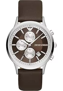 Emporio Armani Uhren Emporio Armani Watch for Men, Quartz 3 sub dial Chronograph Movement and 43mm Case Size with Leather Strap