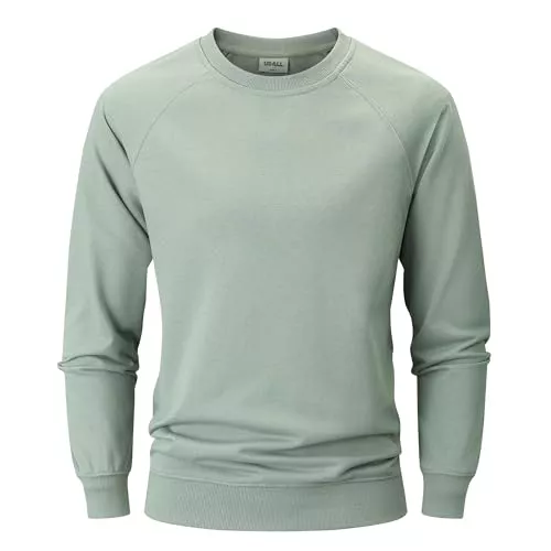 USALL Pullover & Strickmode USALL Sweatshirts für Herren Baumwolle Rundhals Hoodie Pullovers Männer Kapuzenpullover Langarm Casual Sweatshirt