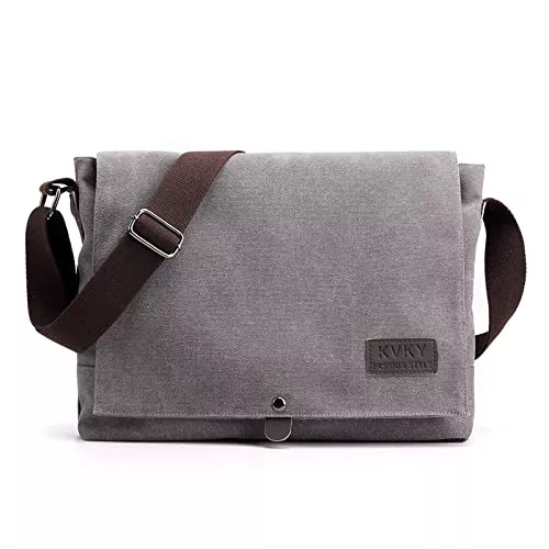 CORIOS Taschen & Rucksäcke CORIOS Retro Herren Schultertasche Canvas Henkeltaschen Umhängetaschen Casual Bürotaschen Groß Kuriertasche Handtasche für Reise Schule Hochschule Arbeit Outdoor