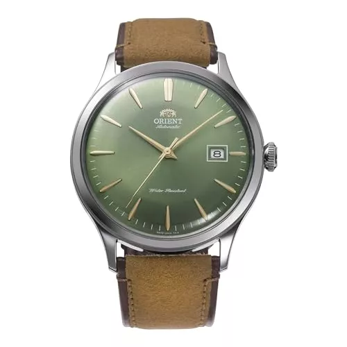 Orient Uhren Orient Classic Bambino Automatik Armbanduhr für Herren in der Farbe Braun mit Armband aus Leder, Wasserdichtigkeit: 3 bar, Gehäusedurchmesser: 42 mm, RA-AC0P01E30B