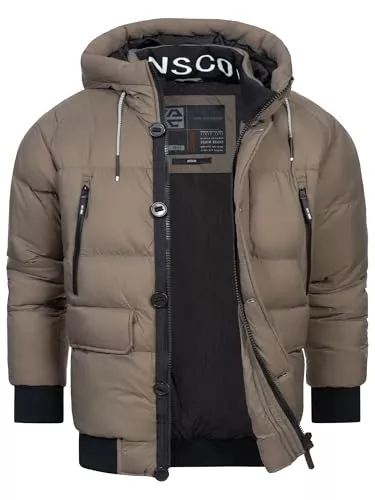 Indicode Jacken Indicode Herren INPaulix Steppjacke mit Kapuze | Herrenjacke Winterjacke Freizeitjacke Männer