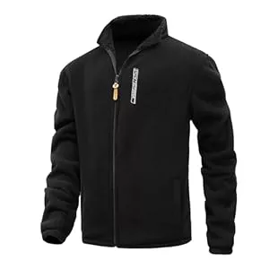 MeiLayM Jacken MeiLayM Herren Herbst Winter Jacke Stehkragen Fleece Jacke angenehm und warm Jacke Fleece Jacket Full Zip Jacke Outdoor-Sportjacke Leicht Winddicht Jacke mit Innentasche