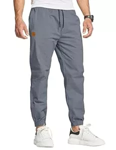 JustSun Hosen JustSun Chino Hosen Herren Cargohose Freizeithose Herren Jogginghose Herren Baumwolle Sporthose Trainingshose mit Kordelzug Casual Hose mit Taschen