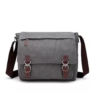 Sechunk Taschen & Rucksäcke Sechunk Segeltuch Leder Herren Umhängetasche 13,3 Zoll Große Laptoptasche Vintage Canvas Messenger Bag Aktenktasche Schultertasche Bürotasche Kuriertasche Arbeitstasche