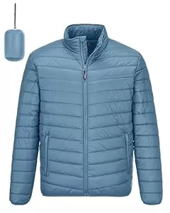 Outdoor Ventures Jacken Outdoor Ventures Herren Steppjacke Packbare Leichte Warme Übergangsjacke Herren Wasserfeste Pufferjacke mit 3 Taschen für Outdoor Casual Wandern