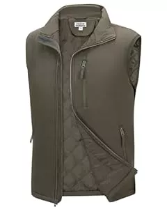 Outdoor Ventures  Outdoor Ventures Herren Softshell Weste mit Puffer gefüttert Wasserabweisend Winddichte Vest Gilet Atmungsaktive Ärmellose Jacke für Radfahren, Laufen, Wandern