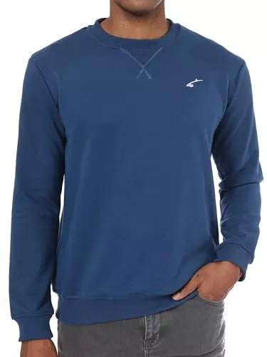 Yageshark Pullover & Strickmode Yageshark Sweatshirt Herren Baumwolle Ohne Kapuze Basic Pullover mit Rundhalsausschnitt Männer Langarmshirt für Freizeit &amp; Sport