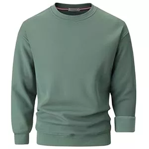 VEIISAR Pullover & Strickmode VEIISAR Herren Heavy Weight Pullover mit Rundhalsausschnitt,410g – Warmes Sweatshirt für Herbst &amp; Winter - Dickes Fleece-Innenfutter