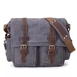 Sechunk Taschen & Rucksäcke Sechunk Schultertasche Vintage Leder Umhängetasche Canvas Laptop Tasche Retro Messenger Taschen