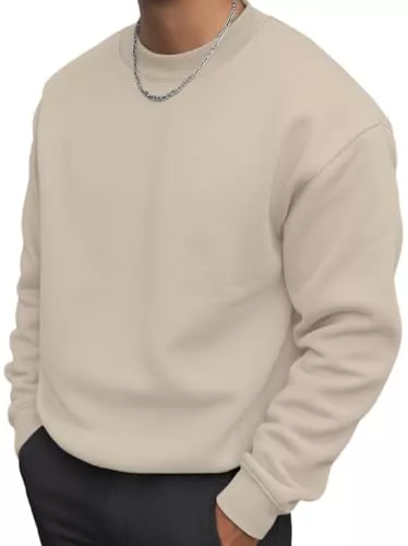 PrinStory Pullover & Strickmode PrinStory Sweatshirt Herren Pullover Baumwolle Langarmshirt Mit Rundhals Freizeit Strickpullover Causal Sweater Warm