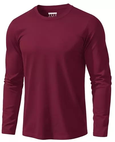 EKLENTSON Langarmshirts EKLENTSON T Shirt Herren Baumwolle Rundhals Langarm Basic Shirts Casual Komfortabel Tee Einfarbig Freizeit Tops