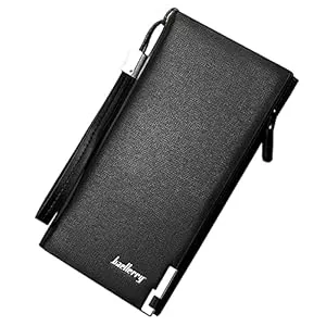 A-QMZL Taschen & Rucksäcke A-QMZL Lange Geldbörsen Herren Brieftasche Herren PU Leder Reißverschluss Geldbörse Mehrschichtige Mobile Geldbörse großer Kapazität Herren Geldbörse vielen Kartenfächern mit Handschlaufe