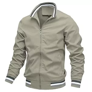 AIEOE Jacken AIEOE Herren Bomberjacke Leichte Übergangsjacke Casual Stehkragen Herbst Frühling Bomber Jacke Sportjacke mit Reißverschlusstaschen - L-6XL=(EU/US S-4XL)