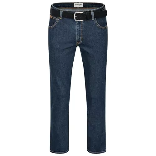 Wrangler Jeans Wrangler Texas Herren-Stretchjeans Regular Fit Authentic Straight in verschiedenen Waschungen mit Gürtel in schwarz oder braun