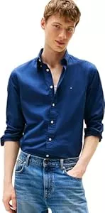 Tommy Hilfiger Hemden Tommy Hilfiger Herren Flex Poplin Solid Rf Shirt Mw0mw37550 L/S Shirt (1er Pack)