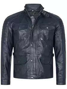 Rock Creek Jacken Rock Creek Herren Lederjacke Biker Jacke Echt Leder M53