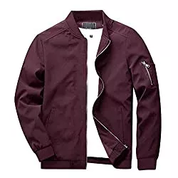 KEFITEVD Jacken KEFITEVD Herren Leichte Dünne Bomberjacke mit Ärmeltasche Blouson Jacke Übergangsjacke Stehkragen US Fliegerjacke mit Innentasche