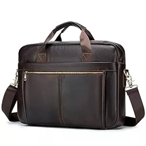 BAGZY Taschen & Rucksäcke BAGZY Laptoptasche 15.6 Zoll Aktentasche Umhängetasche Geschenk für Männer Handtasche Echtes Leder Business Tasche Notebook Bürotasche