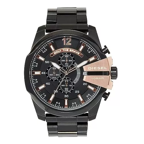 Diesel Uhren Diesel Mega Chief Uhr für Herren, Chronographenwerk mit Edelstahlarmband